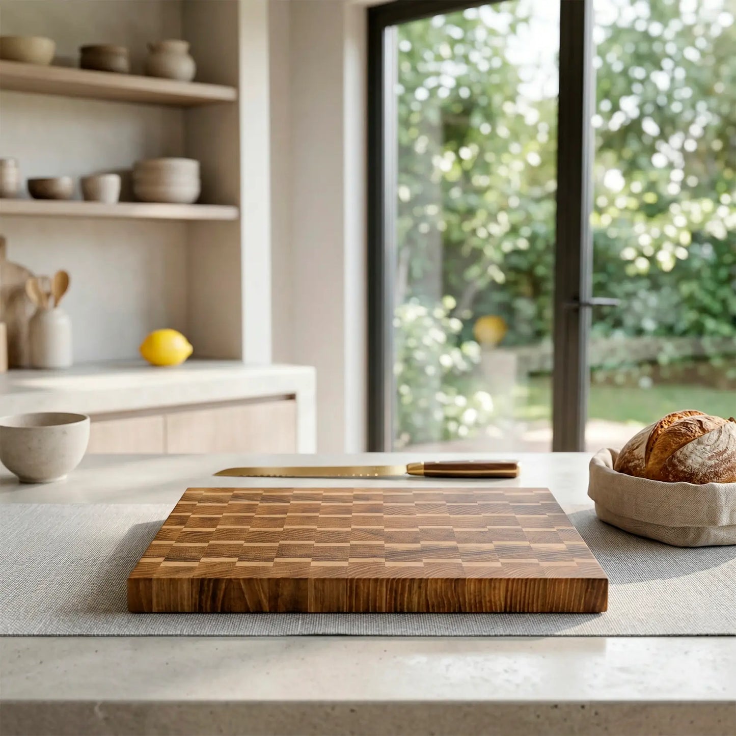 Ash and maple cutting board handmade in Polish workshop, MNCWOOD craft