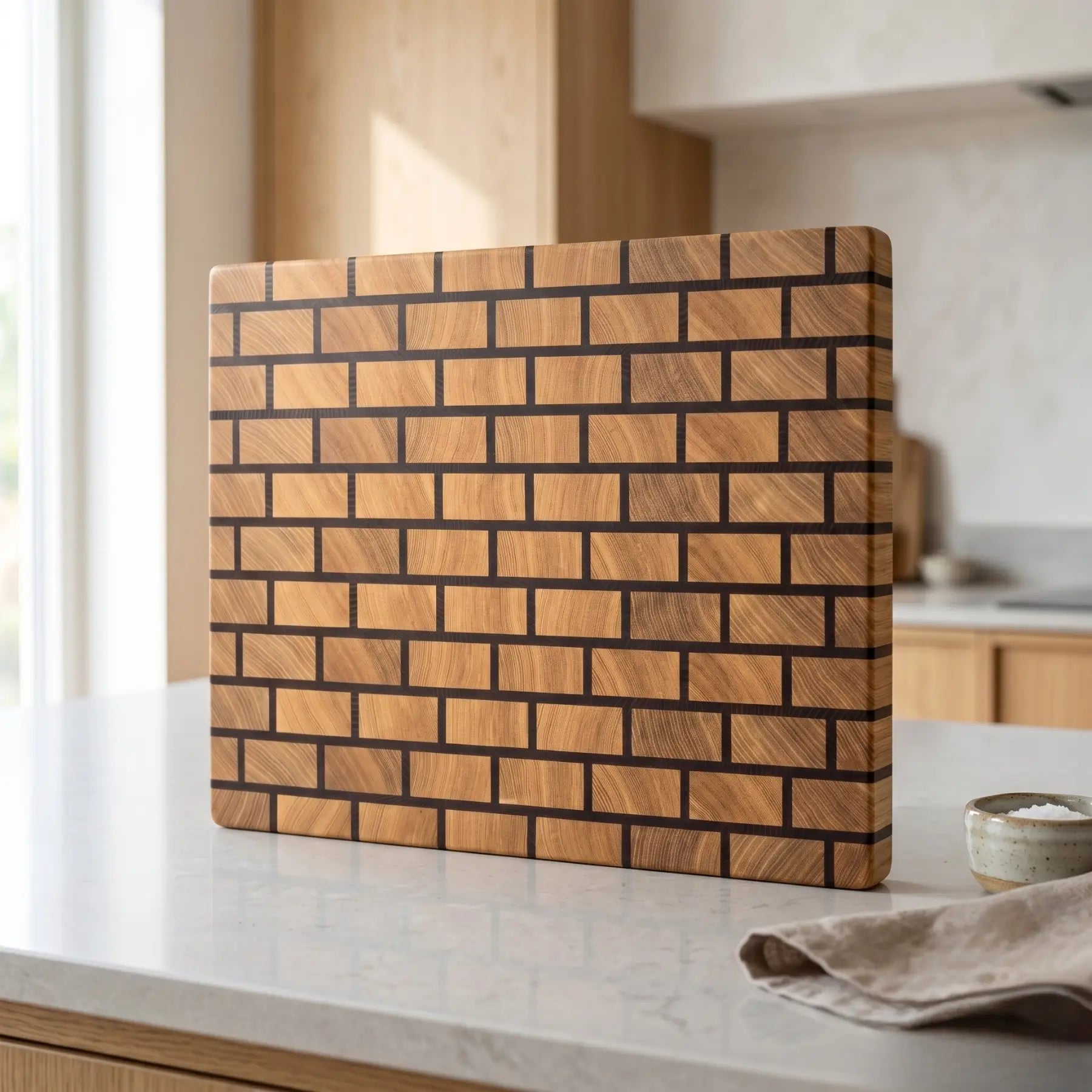 Thermo pine and ash cutting board, handmade in Polish workshop