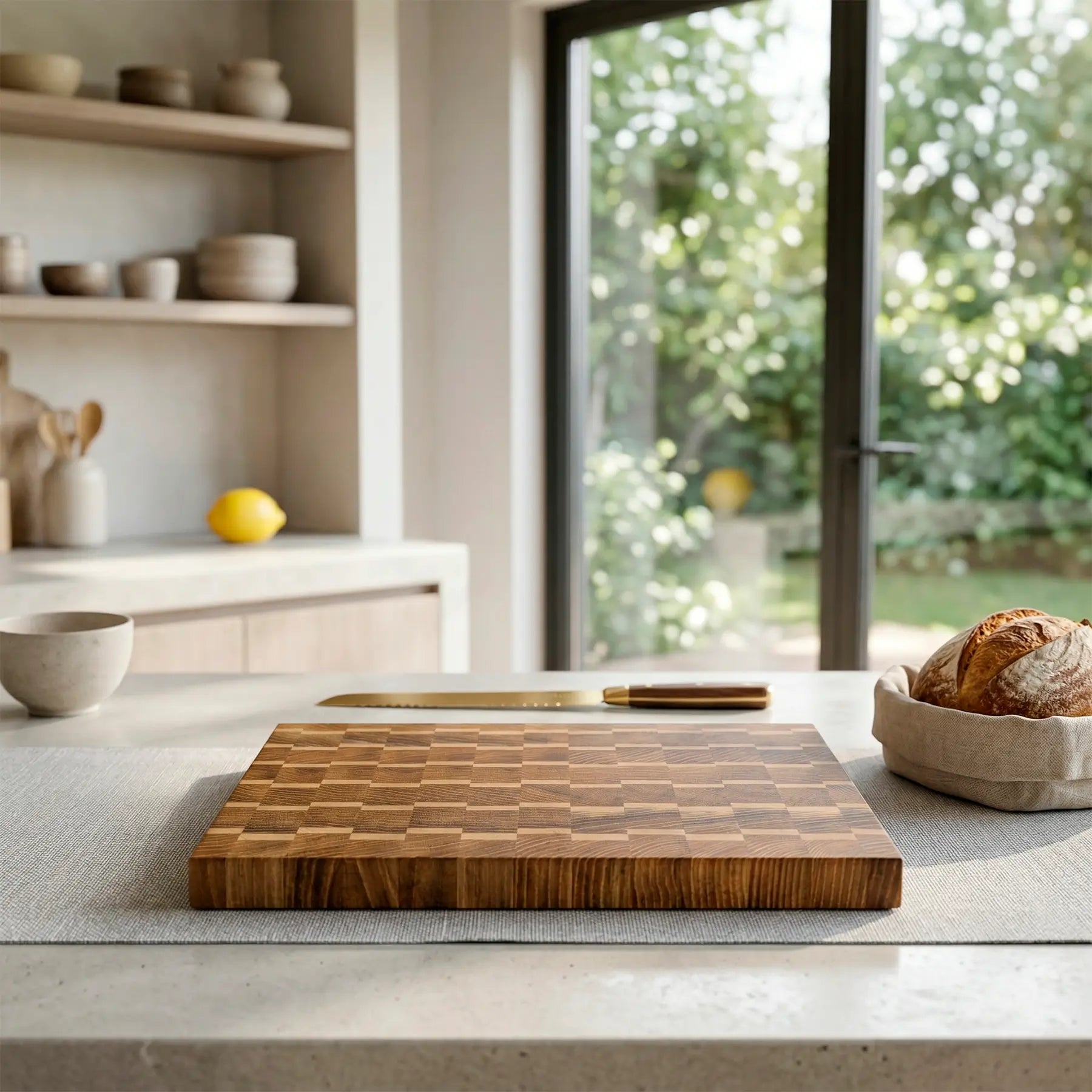 Ash and maple cutting board handmade in Polish workshop, MNCWOOD craft