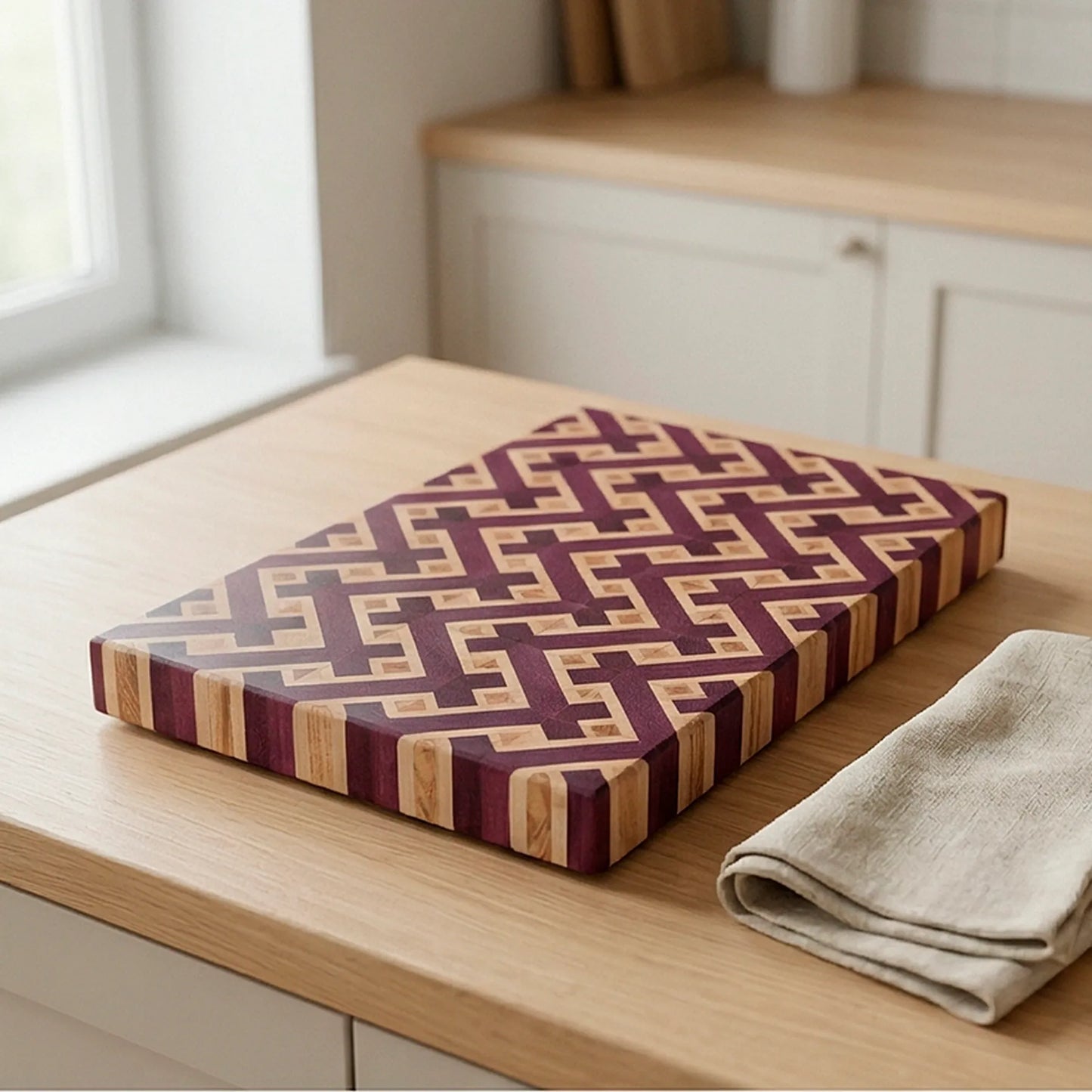 Purpleheart butcher block with charcuterie display, MNCWOOD lifestyle
