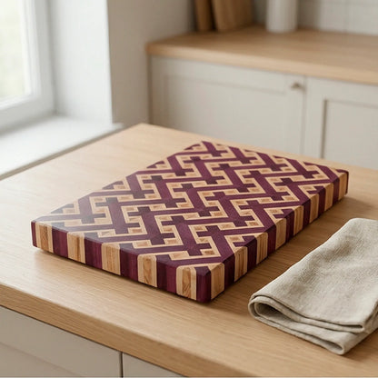Purpleheart butcher block with charcuterie display, MNCWOOD lifestyle