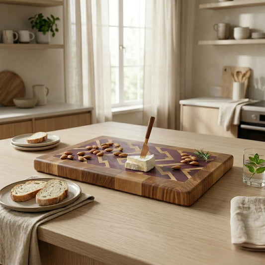 Chevron cutting board in purpleheart, small format, MNCWOOD handmade